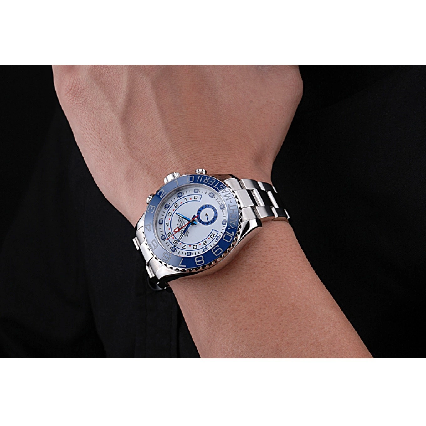 Aaa fake watches Stainless II Master White Yacht Bracelet Rolex Bezel Dial Blue 622269 Steel 0629